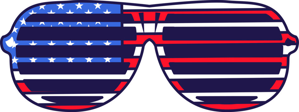 American Flag Festive Glasses Striped