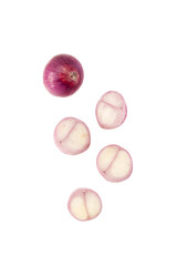 Fototapeta premium Falling Onion slice cutout, Png file.