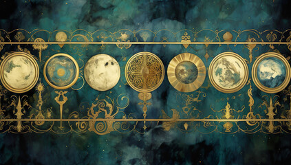 Vintage background with space for text and ornaments 3D illustration Generative AI