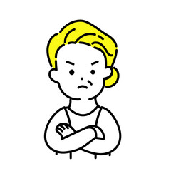 かわいい人物のイラストシリーズ _ シニアの女性_ 怒る