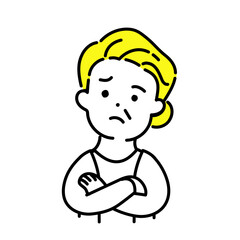 かわいい人物のイラストシリーズ _ シニアの女性_ 考える