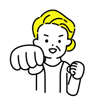 recommend clip art: かわいい人物のイラストシリーズ _ シニアの女性_ パンチ