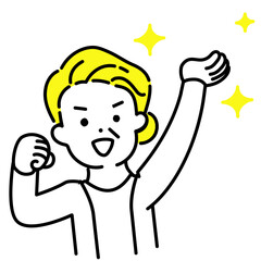 かわいい人物のイラストシリーズ _ シニアの女性_ 持ち上げる