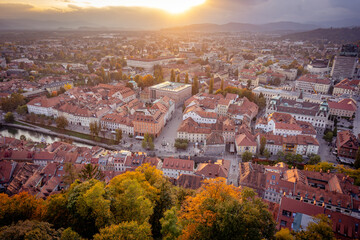 Ljubljana, Slovenia - Panoramic view of the old town