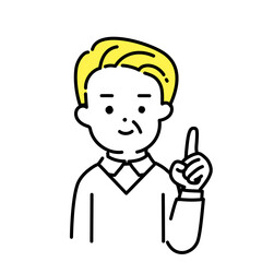 かわいい人物のイラストシリーズ _ シニアの男性_ 指差し