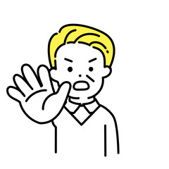 かわいい人物のイラストシリーズ _ シニアの男性_ ストップ