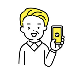 かわいい人物のイラストシリーズ _ シニアの男性_ OK