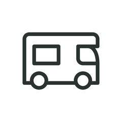 Motorhome isolated icon, campervan vector icon with editable stroke