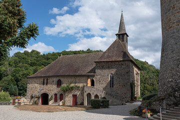Fototapeta na wymiar Château de Val church in the Cantal region of France