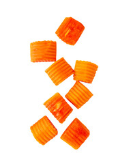 Falling Papaya Slice cutout, Png file.