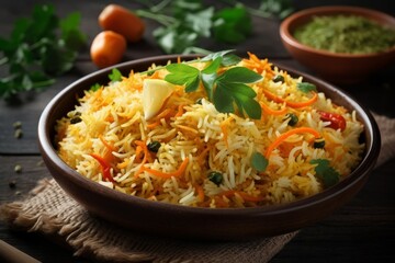 Biryani rice meal. Generate AI