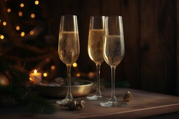 Christmas glasses drink. Generate Ai