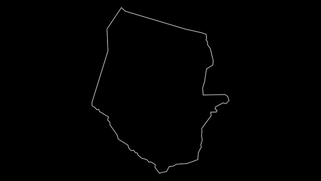 Boqueron department map of Paraguay outline animation