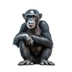 Bonobo isolated on white created with Generative AI