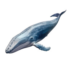 Blue whale isolated on white created with Generative AI