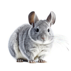 Obraz premium Chinchilla isolated on white created with Generative AI