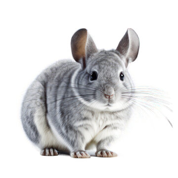 Chinchilla isolated on white created with Generative AI
