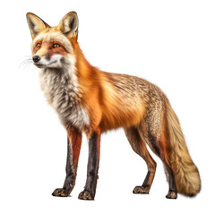 Fototapeta premium Red fox isolated on white created with Generative AI