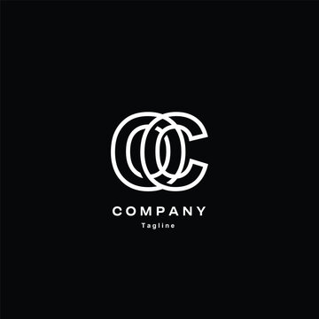 lettermark oc logo monoline simple vector for business