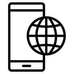 Browser smartphone line icon, use for website mobile app presentation