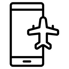 Airplane mode smartphone line icon, use for website mobile app presentation