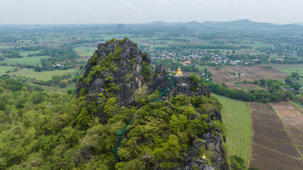 Buddha statue on top of the mountain.