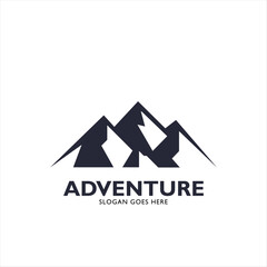 vector logo black mountain, adventure, forest, outdoor vector 