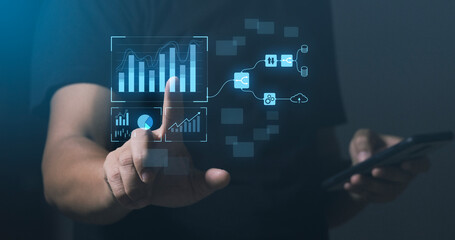 Business Analytics and Data Management System concepts on computers to generate reports with KPIs...