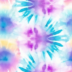 Fototapeta premium Pastel tie-dye seamless repeat pattern [Generative AI]