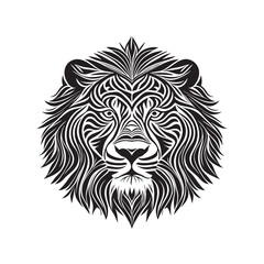 Obraz na płótnie Canvas Lion head black and white vector icon.