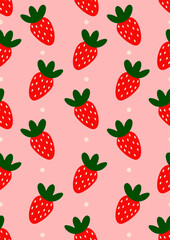 Seamless pattern with strawberry.Eps 10 vector.