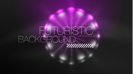 Circles with bright neon shiny light effects, abstract background wallpaper design