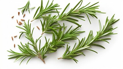 Fototapeta premium Fresh green organic rosemary leaves and peper Generative AI