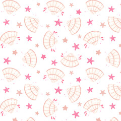 Summer cute seamless seashell patterns, colorful patterns, nautical  pattern  