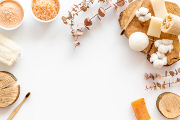 Bathing cosmetics products with bamboo toothbrushes and sponges