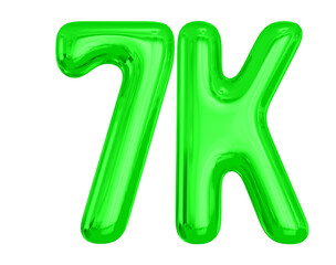7K Follower 3D Green Number