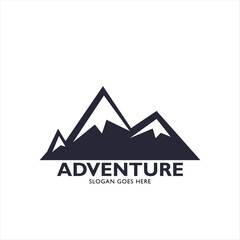 vector logo black mountain, adventure, forest, outdoor vector 