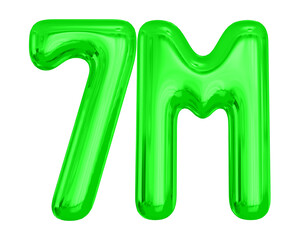 7M Follower 3D Green Number