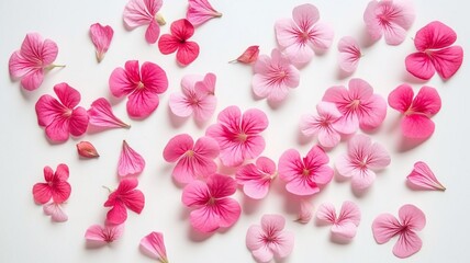 pink flowers and geranium petals Generative AI