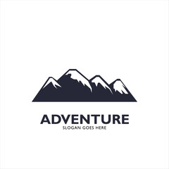 vector logo black mountain, adventure, forest, outdoor vector 