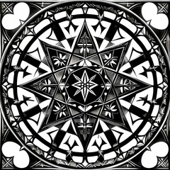 Fototapeta premium Black and white mathematical patterns. AI generated