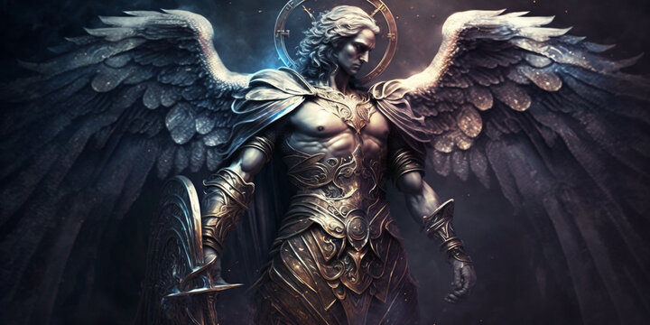 The Radiant Guardian: Archangel Michael's Divine Power. Generative AI