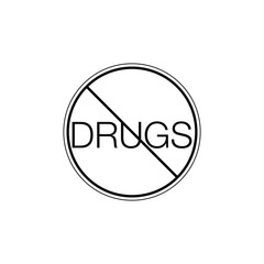 No drugs icon isolated on transparent background
