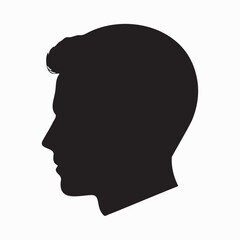 Man head silhoutte, face fashion icon