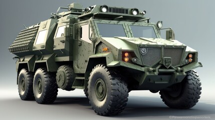 Fototapeta premium Military Armored Transport Vehicle