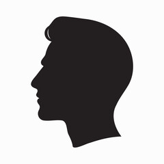 Man head silhoutte, face fashion icon