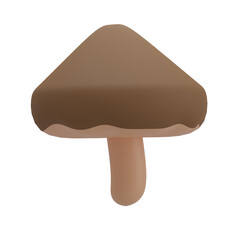3D Mushroom Illustration