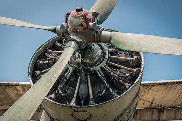 Old plane propeller closeup