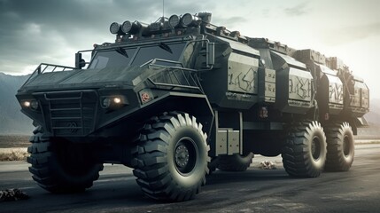Fototapeta premium Military Armored Transport Vehicle