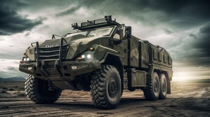 Fototapeta premium Military Armored Transport Vehicle